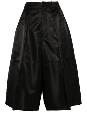 Pantaloni scurți din satin cu croială lejeră Mm6 Maison Margiela negru