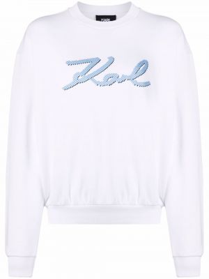 Sweatshirt mit stickerei Karl Lagerfeld weiß