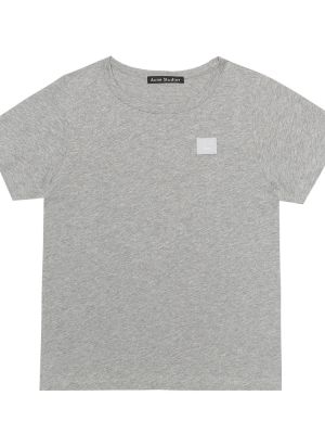 Bomuld t-shirt for piger Acne Studios Kids grå