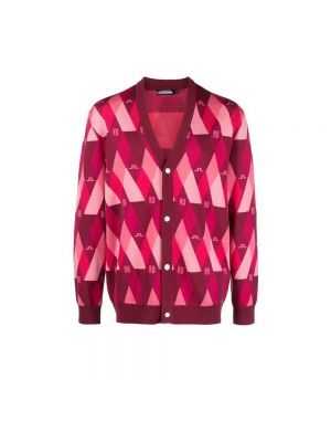 Strikke strikkegenser med argyle-mønster J Lindeberg rosa