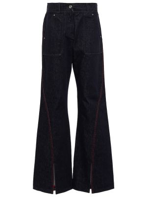 Bootcut džínsy s vysokým pásom Ferragamo modrá
