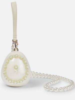 Pisemska torbica z perlami Simone Rocha bela