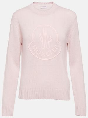 Volneni pulover iz kašmirja Moncler roza