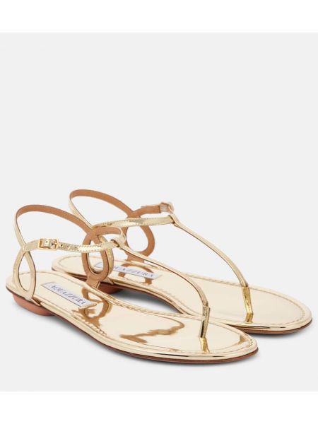 Läder string Aquazzura guld