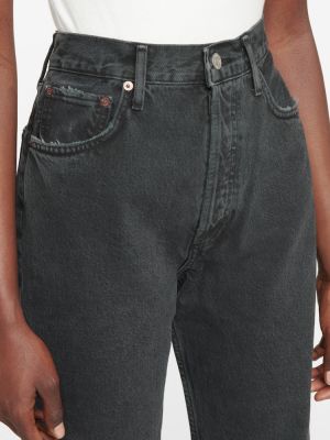 Straight fit džíny s vysokým pasem Agolde černé