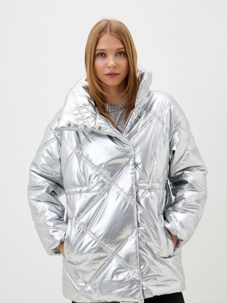 Утепленная демисезонная куртка Trendyangel серебряная