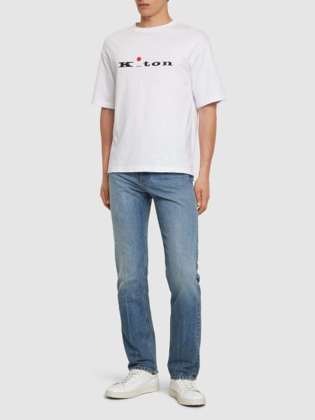 Camiseta de algodón Kiton blanco