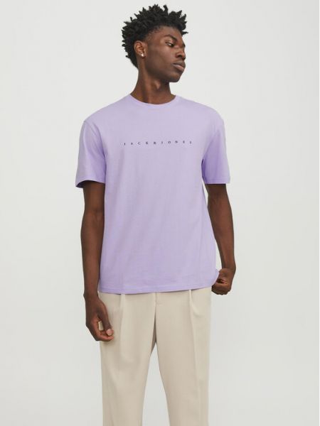 Relaxed fit marškinėliai su žvaigždės raštu Jack&jones violetinė