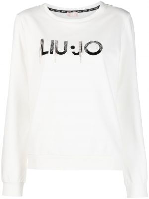 Sweatshirt mit fransen mit kristallen Liu Jo weiß