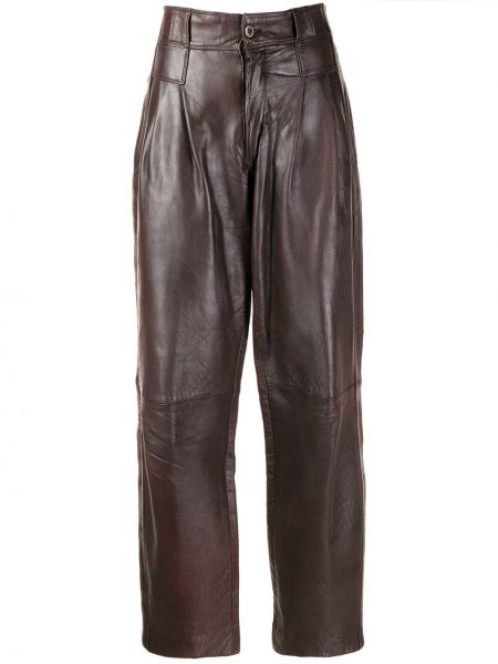Pantalones de cintura alta Versace Pre-owned marrón