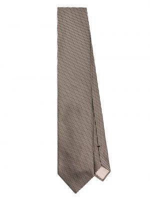Cravată cu broderie de mătase cu imprimeu geometric Tom Ford negru