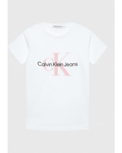Calvin Klein Jeans Póló Monogram Logo IU0IU00267 Fehér Regular Fit