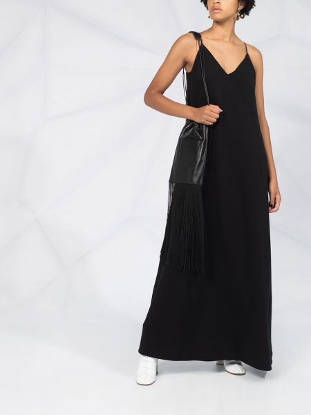 Sukienka bez rękawów z dekoltem w serek Jil Sander czarna