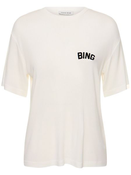 От вискоза тениска Anine Bing бяло