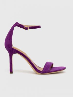 Sandali iz semiša Lauren Ralph Lauren vijolična