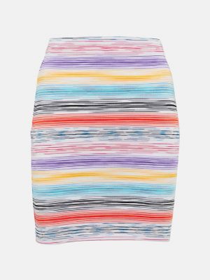 Трикотажная мини-юбка в полоску Missoni, разноцветный