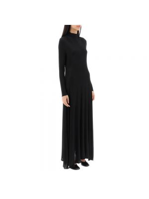 Sukienka długa z wiskozy Jil Sander czarna