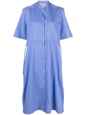 Bavlněné midi šaty Paul Smith modré