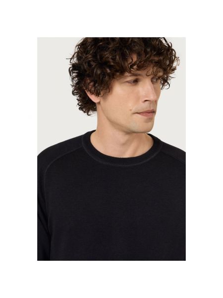 Jersey de tela jersey con estampado de cachemira de cuello redondo Massimo Alba negro