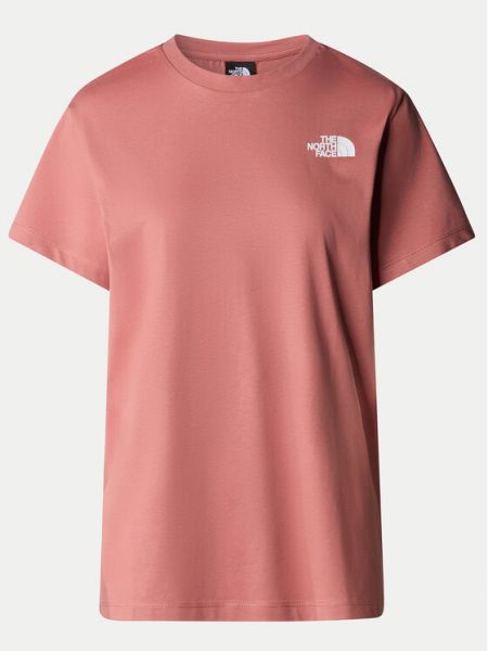 Relaxed fit marškinėliai The North Face rožinė