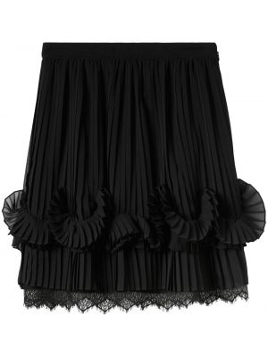 Plisirana mini suknja s čipkom Burberry crna