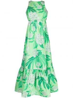 Памучна миди рокля Farm Rio зелено