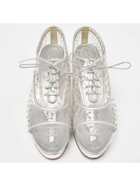 Botas de cuero retro Chanel Vintage blanco
