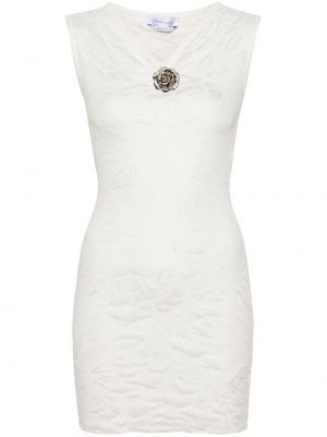 Sukienka z dekoltem w serek Blumarine biała