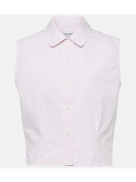 Хлопковая рубашка без рукавов Thom Browne розовый