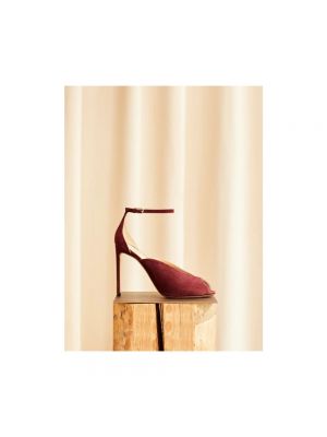 Sandały zamszowe Francesco Russo czerwone