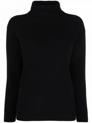 Jersey cuello alto de cachemir con cuello alto de tela jersey Brunello Cucinelli negro