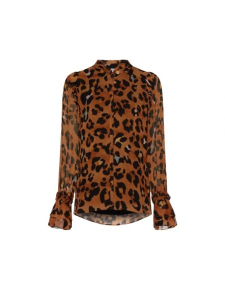Bluse mit print mit leopardenmuster Fabienne Chapot braun