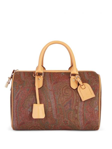 Žakárová nákupná taška s paisley vzorom Etro hnedá