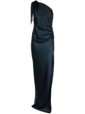 Asimetrična svilena večerna obleka Michelle Mason modra