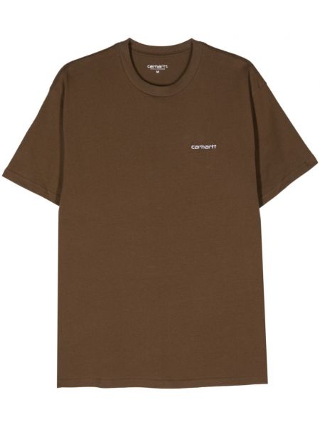 Βαμβακερή μπλούζα Carhartt Wip καφέ
