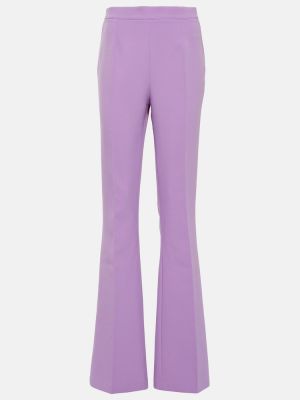 Pantalon taille haute large en crêpe Safiyaa violet