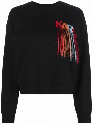 Frynser sweatshirt Karl Lagerfeld svart