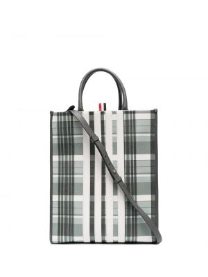 Nakupovalna torba s črtami Thom Browne siva
