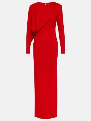 Vestido largo drapeado de crepé Roland Mouret rojo