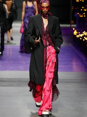 „cargo“ stiliaus kelnės satino Versace rožinė