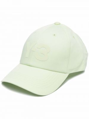 Памучна шапка с козирки с принт Y-3 зелено