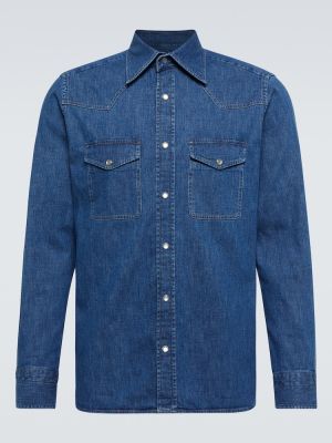 Rifľová košeľa Tom Ford modrá