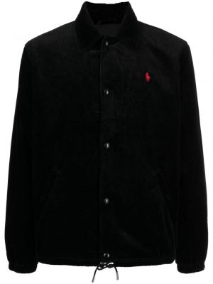 Поло тениска от рипсено кадифе Polo Ralph Lauren черно