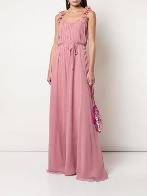 Gėlėtas siuvinėtas vakarinė suknelė Marchesa Notte Bridesmaids rožinė