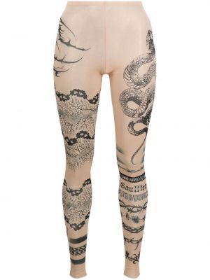 Átlátszó leggings nyomtatás Jean Paul Gaultier