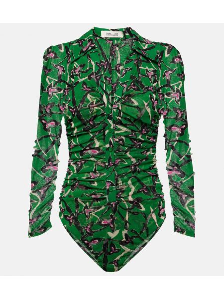 Κορμάκι με σχέδιο από διχτυωτό Diane Von Furstenberg πράσινο