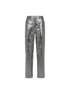 Pantaloni dritti di pelle Remain Birger Christensen argento