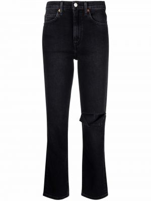 Slank rippet skinny jeans Re/done svart