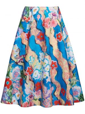 Kvetinová sukňa s potlačou Marni modrá