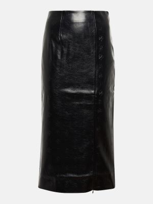 Kožená sukňa z ekologickej kože Rotate Birger Christensen čierna